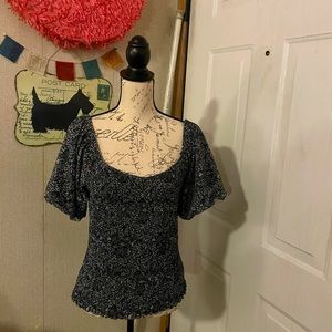 Anthropologie black and white blouse.